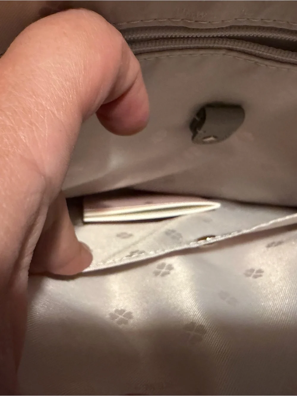 kate spade Pebbled Leather Satchel in Light Gray